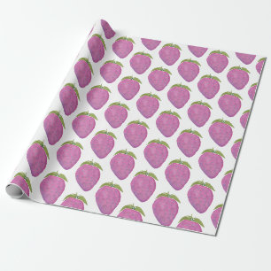 Papier Cadeau Fraise d'aquarelle rose pâle