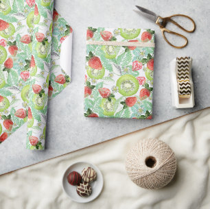Papier Cadeau Fraise et kiwi
