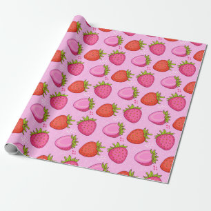 Papier Cadeau Fraise mignonne