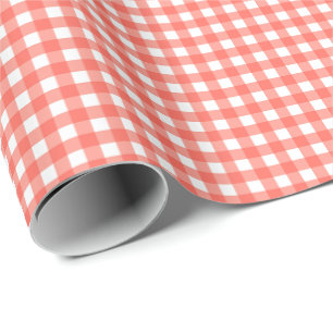 Papier Cadeau Fraise rose simple Plat