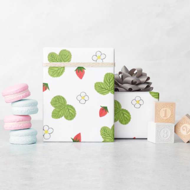 Papier Cadeau Fraises (Baby Shower)