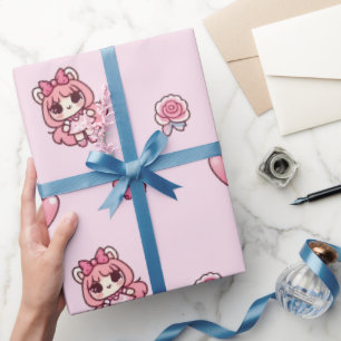 Papier Cadeau Fraises Adorables