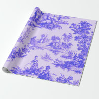 Française toile de jouy Découpage bleu et blanc
