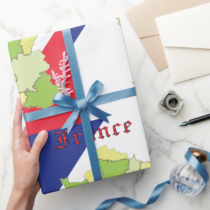 Papier Cadeau France Couleurs Et Carte Nationales