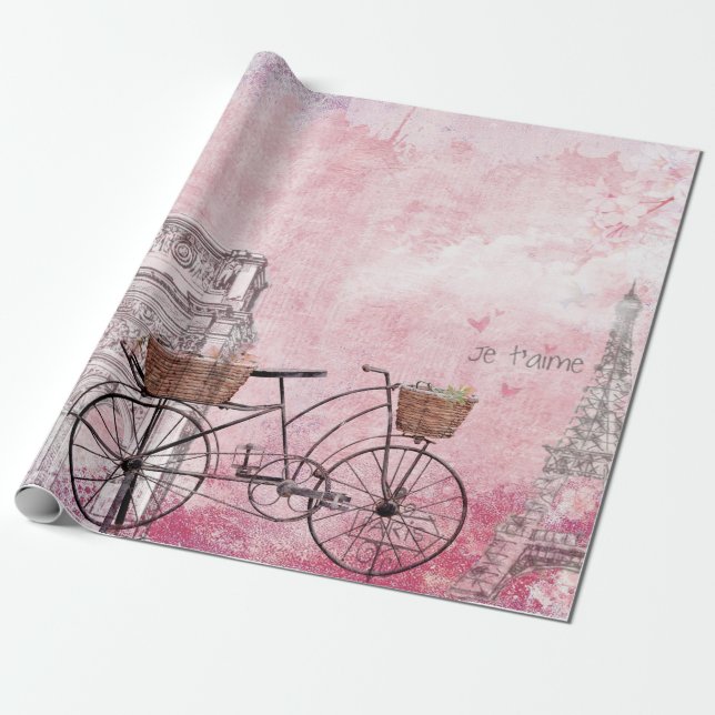 Papier Cadeau France Vintage Paris (Déroulé)