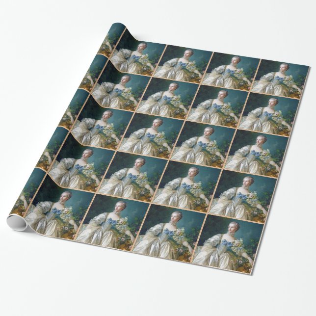 Papier Cadeau FRANCOIS BOUCHER - art de portrait de MADAME (Déroulé)
