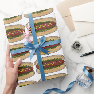 Papier Cadeau Frankfurter Hot Dog Hotdog Mustard Relish Food