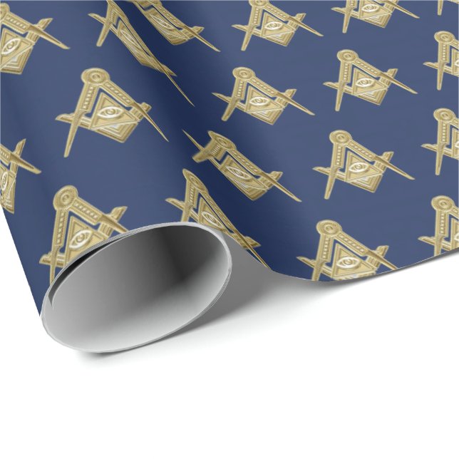Papier Cadeau Freemason Masonic Carré et Compass Freemasony (Coin rond)