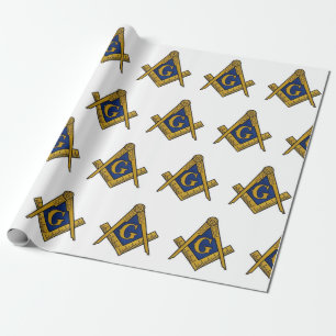 Papier Cadeau Freemason Masonic Carré et Compass Freemasony