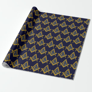 Papier Cadeau Freemason Masonic Carré et Compass Freemasony W