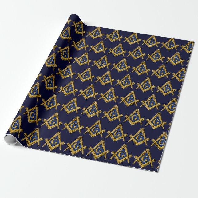 Papier Cadeau Freemason Masonic Carré et Compass Freemasony W (Déroulé)