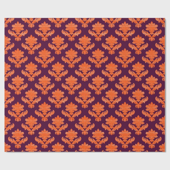 Papier Cadeau French Tapestry Orange Burgundy (Plat)