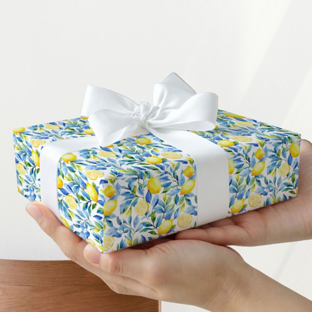 Papier Cadeau Fresh Lemon Gift Wrapping Paper | Mediterranean (Créateur téléchargé)