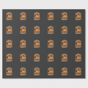 Papier Cadeau Friandise pour chien Halloween Design Bulldog Citr