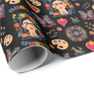 Papier Cadeau Frida Kahlo Motif, Mexique, Cadeau Artiste