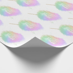 Papier Cadeau Friture de coton arc-en-ciel pailletée mignonne