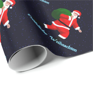 Papier Cadeau Froehliche Weihnachten - Père Noël