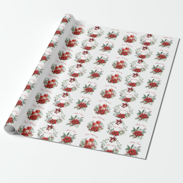 Papier Cadeau Frohe Weihnachten Stille Nacht (Déroulé)