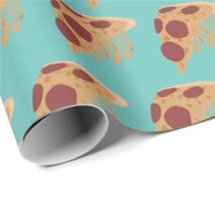 Papier Cadeau Fromage frais Pepperoni Pizza Motif