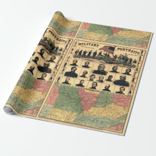 Papier Cadeau Frontière de guerre civile Portraits militaires 1