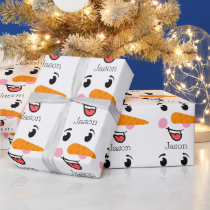 Papier Cadeau Frosty le visage heureux du Snowman