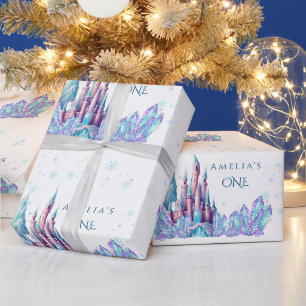 Papier Cadeau Frozen 1er Anniversaire Carte Château Premier Anni