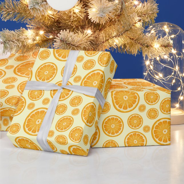 Papier Cadeau Fruit d'agrumes en tranches d'orange (Vacances)