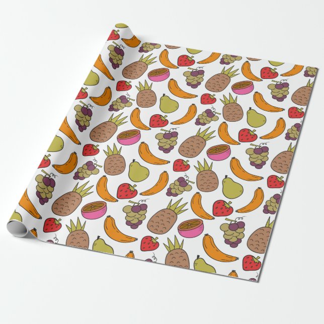 Papier Cadeau Fruit motif transparent | motif de surface de frui (Déroulé)