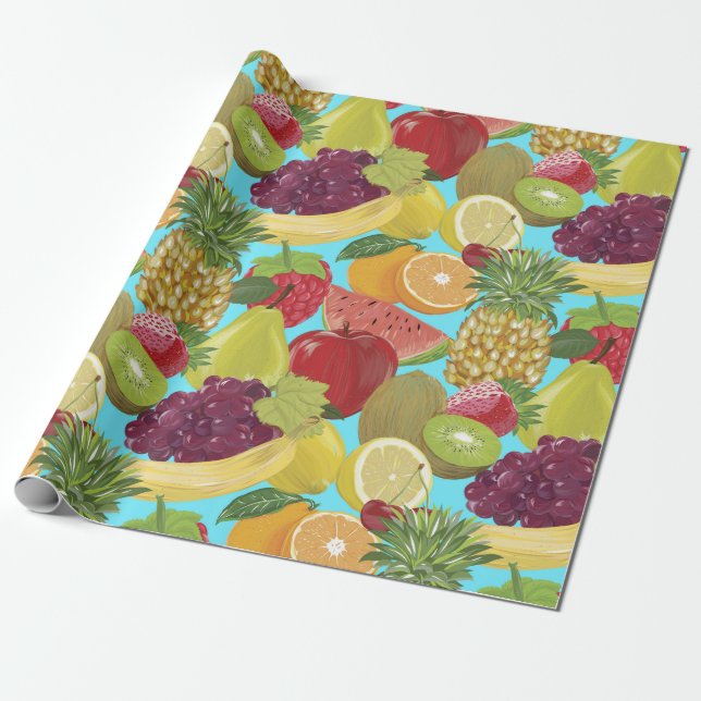 Papier Cadeau Fruit tropical (Déroulé)
