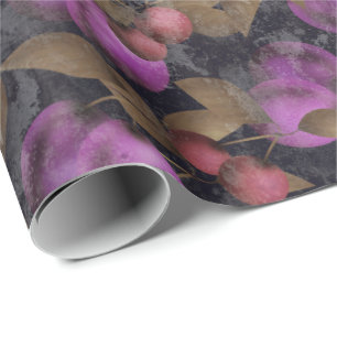 Papier Cadeau Fruits de prune foncée sans parfum mauve baies de