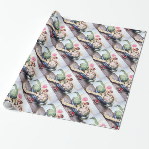 PAPIER CADEAU FRUITS DE SAISON / ARTICHOKES, ROSE & FRAISES