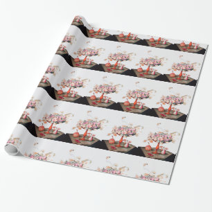 PAPIER CADEAU FRUITS DE SAISON / JASMINES ET PRUNES