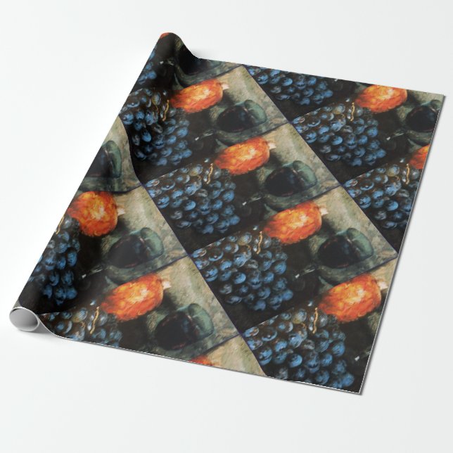 Papier Cadeau FRUITS DE SAISON, Raisins rouges PROSPÉRITÉ, Papil (Déroulé)