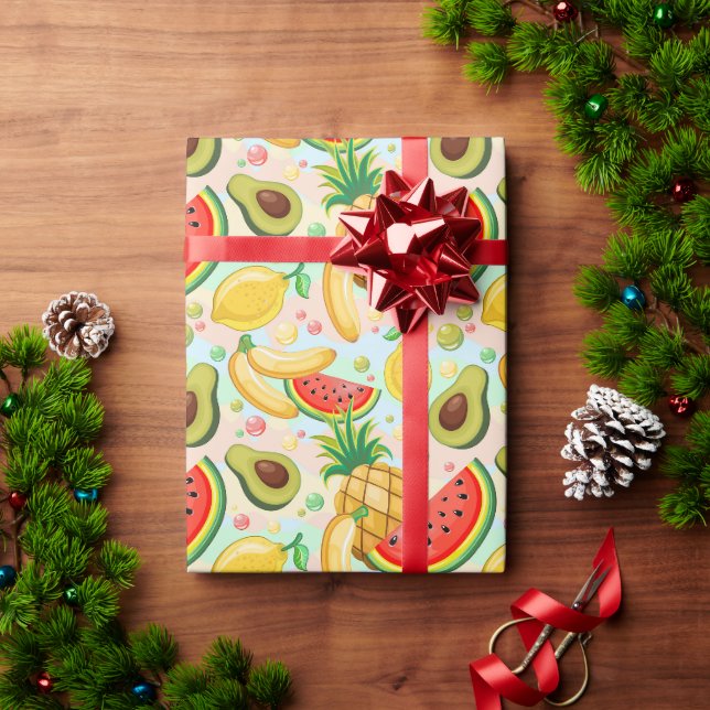 Papier Cadeau Fruits d'été frais Motif (Cadeau de vacances)