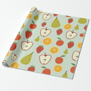 Papier Cadeau Fruits frais dans un motif extensible sans couture