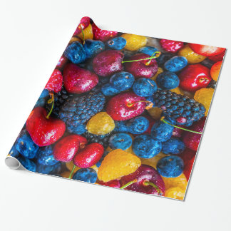 Papier Cadeau Fruits frais et baies mélangés