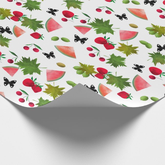 Papier Cadeau Fruits Fruits Fruits Fruits Fruits Aquarelles Cart (Coin)