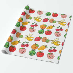 Papier Cadeau Fruits mignons