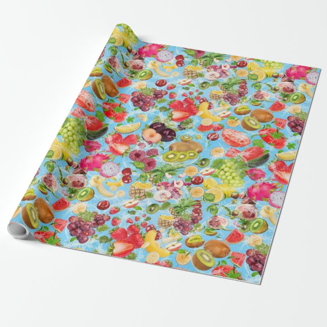 Papier Cadeau Fruits tropicaux salants (Déroulé)
