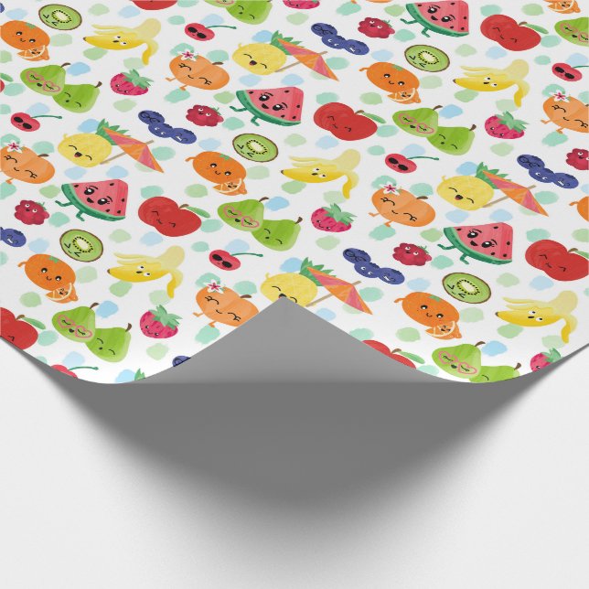 Papier Cadeau Frutti à deux tti Cutie Fruit 2e fête d'anniversai (Coin)