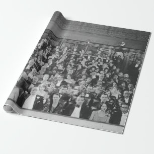 Papier Cadeau FULL HOUSEaudience, vintage, théâtre, foule, gens