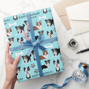 Papier Cadeau Fun Border Collie Chien Images Anniversaire