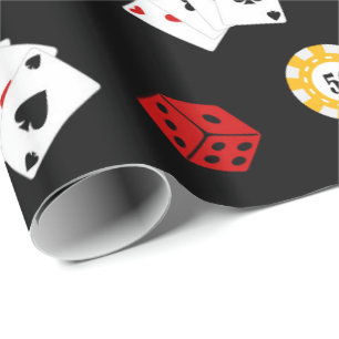 Papier Cadeau Fun Casino motif papier d'emballage