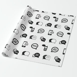 Papier Cadeau Fun Cell Phone Text Messaging Motif COULEUR PERSON