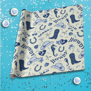 Papier Cadeau Fun Coastal Cowgirl Bach Club Motif