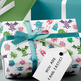Papier Cadeau Fun Coloré Monster Mash Motif Halloween Party