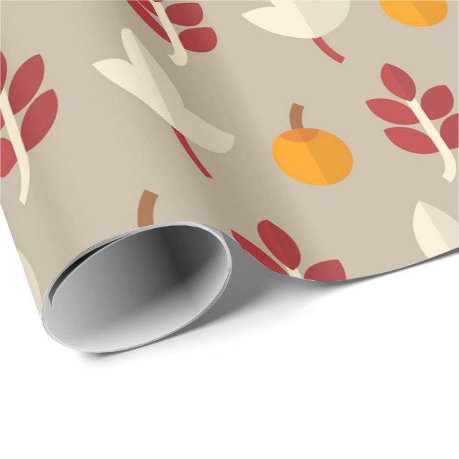 Papier Cadeau Fun Fall Seasasasal motif feuille envelopper (Coin rond)