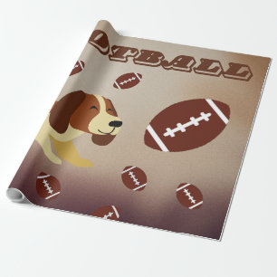 Papier Cadeau Fun Football Furry Inspiré par le chiot