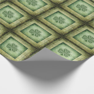 Papier Cadeau Fun grundge shamrock irlandais chanceux