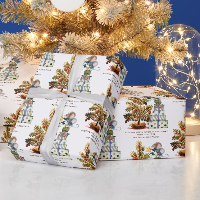 Papier Cadeau Fun mice Christmas Tree Nom (Vacances)